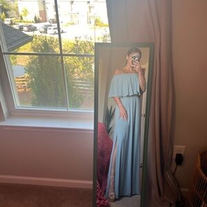 Show me your mumu blue grey dress